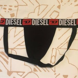 DIESEL men's high end sexy black jockstrap. Medium men's jock.